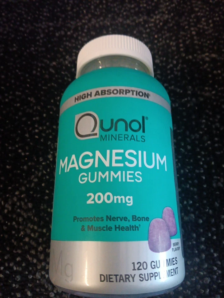 Qunol Magnesium Gummies for Adults 200mg Elemental Magnesium from 1750mg Magn...