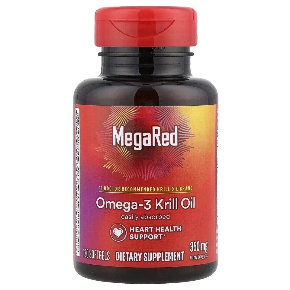 MegaRed - Omega-3 Krill Oil 350mg Softgels (130 Count in Bottle) - Free Shipping