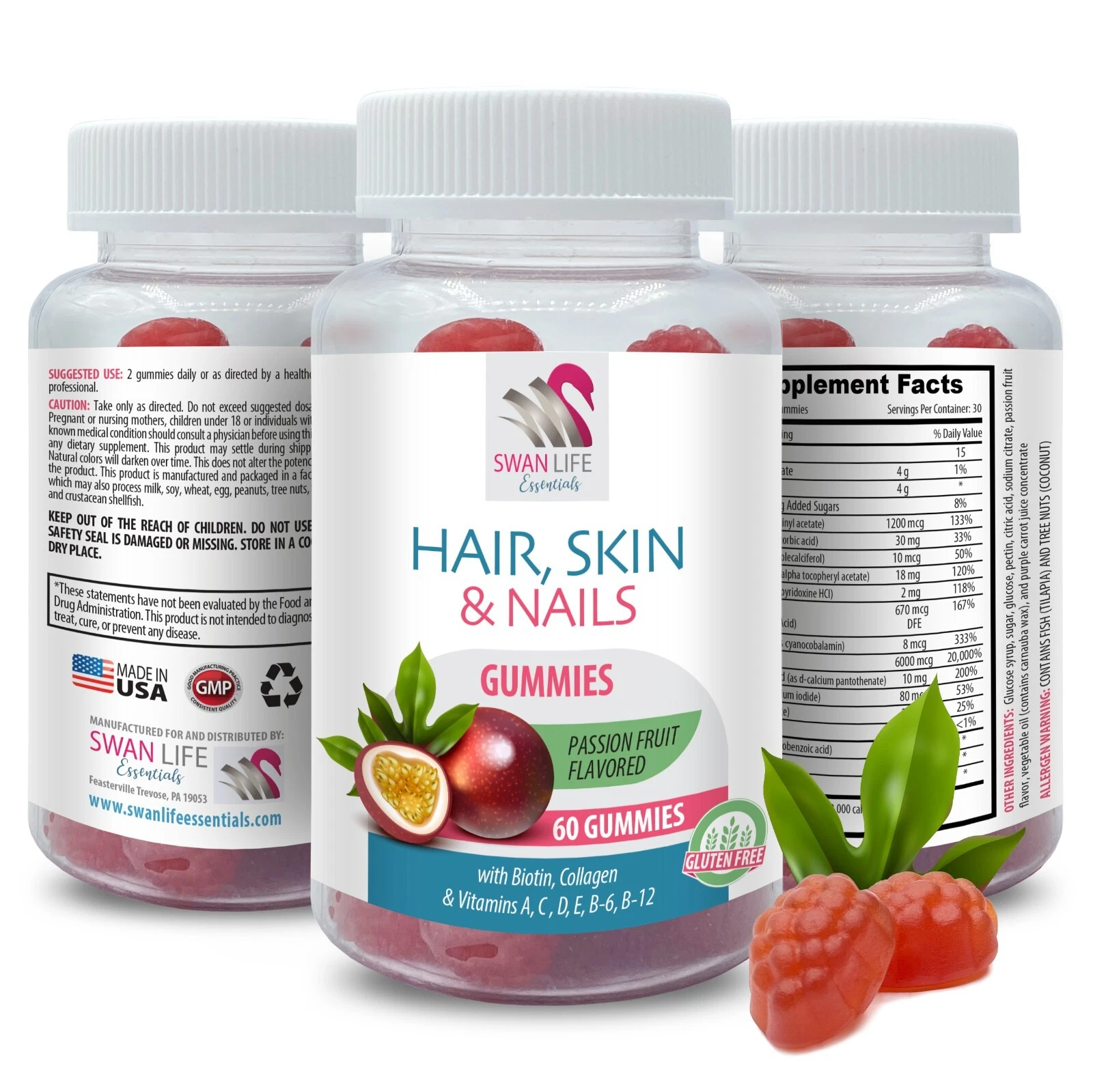 Lustrous hair - HAIR, SKIN & NAILS - Hydrated glow 1 Bottle 60 Gummies