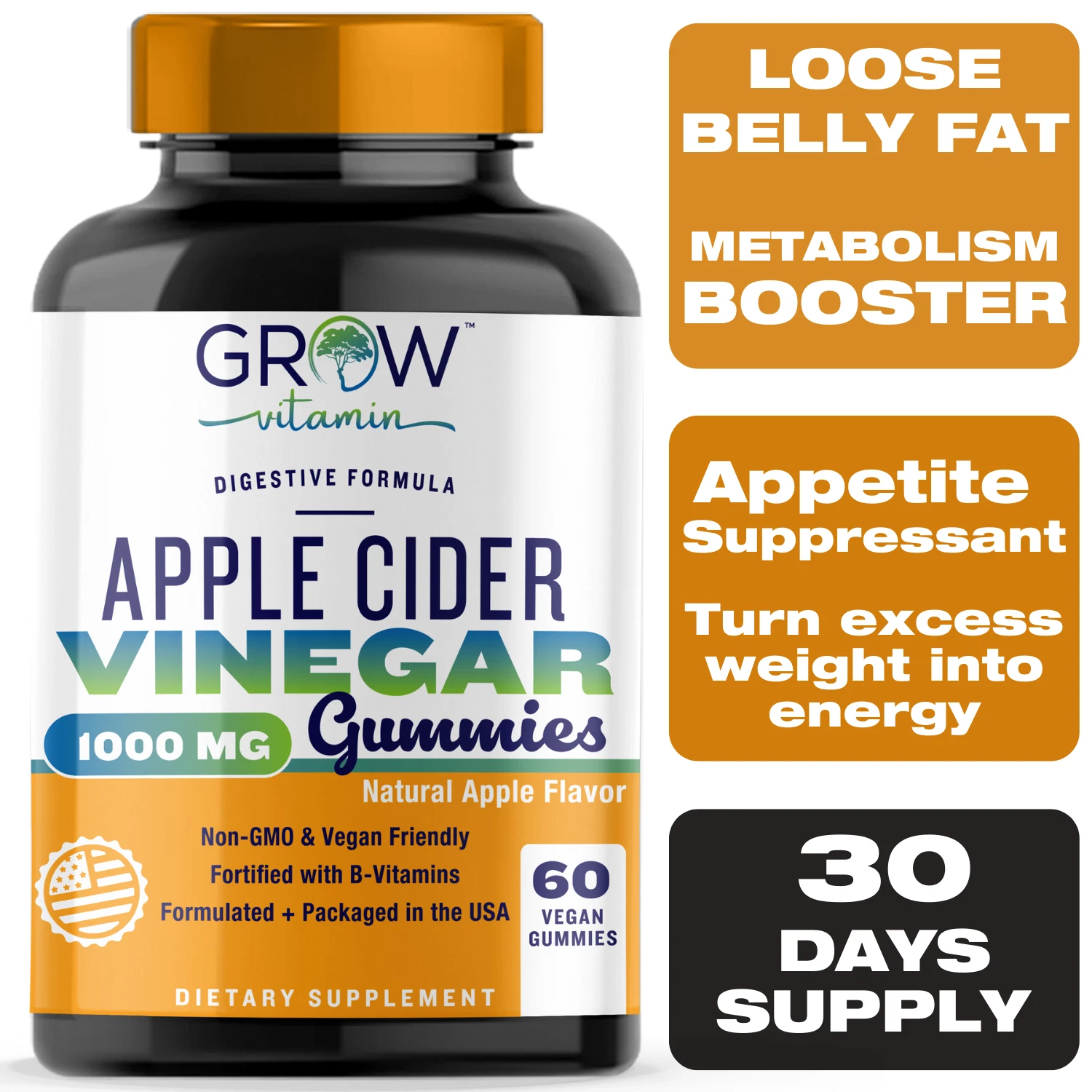 Apple Cider Vinegar Gummies 1000mg - ACV Gummies VIT B12, Beetroot & Pomegranate