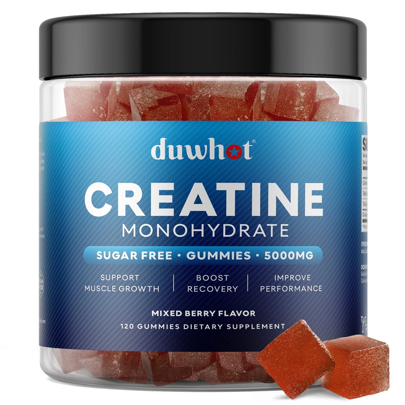 duwhot Creatine Monohydrate Gummies for Men, Creatine Monohydrate 5g Chewables