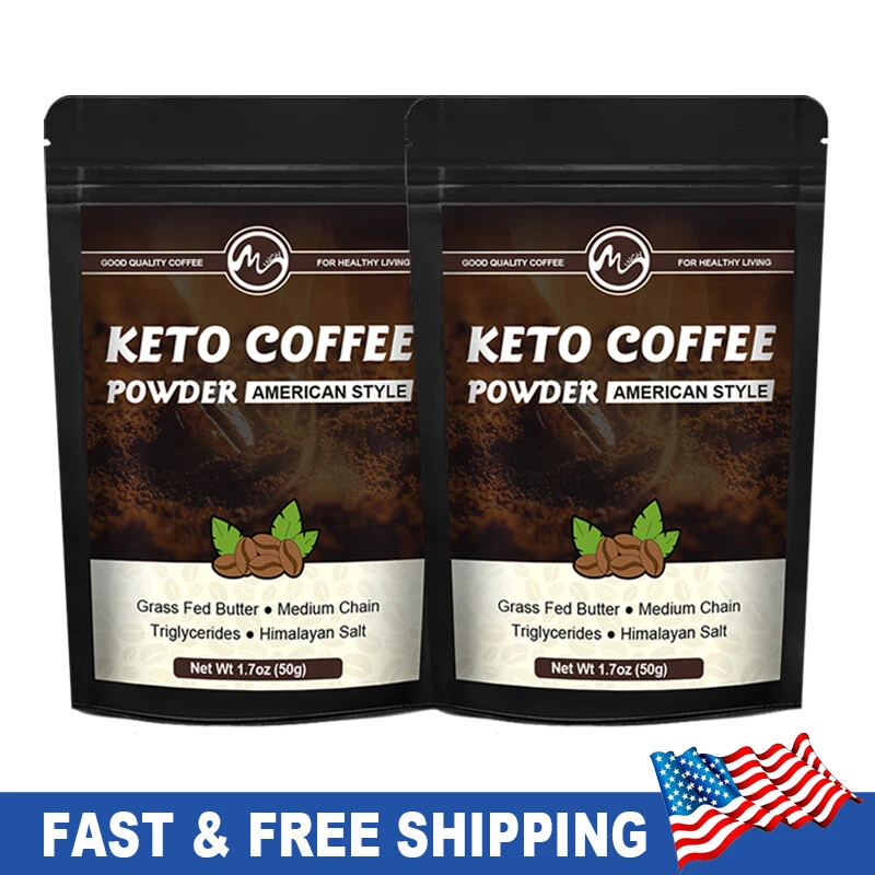2*Keto Coffee Powder - Weight Loss Burn Fat Soft Drinks Appetite Suppressant 50g