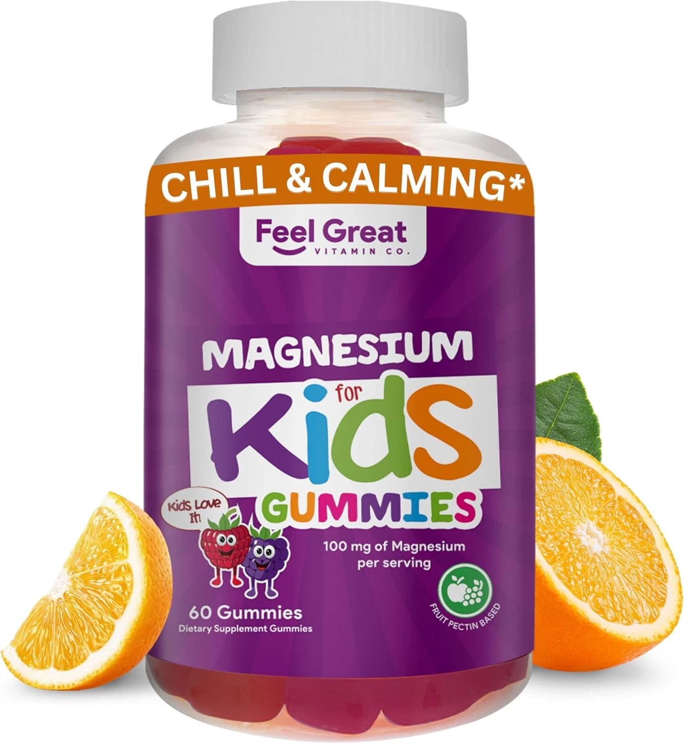 Feel Great Kids Calm Magnesium Gummies - Magnesium Supplement for Children