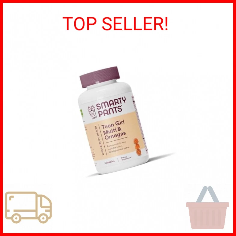 SmartyPants Teen Girl multivitamin gumik: Omega 3 halolaj (EPA/DHA), vitamin