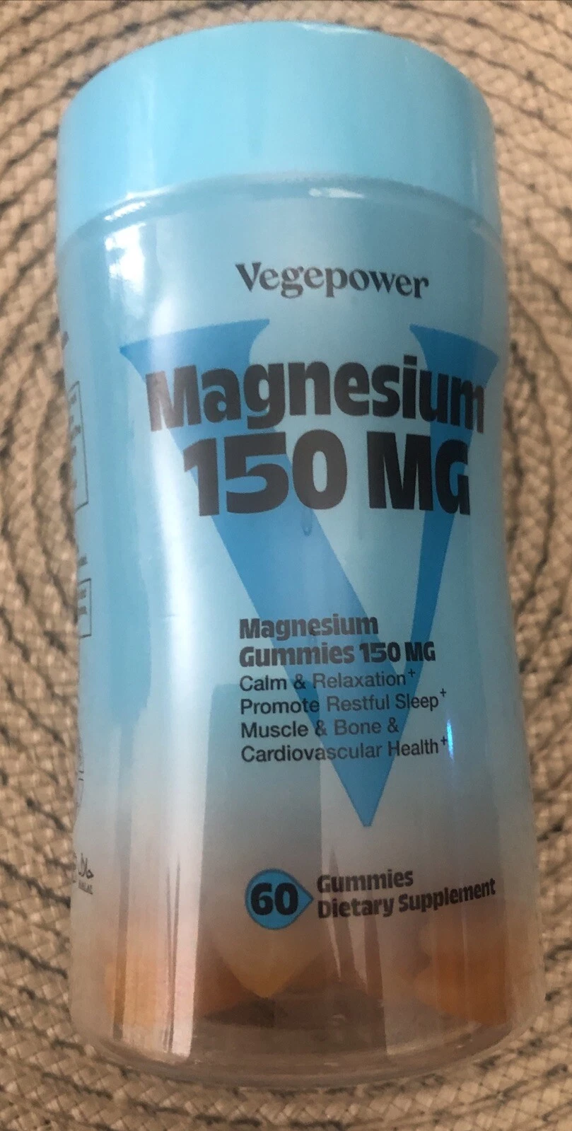 Vegepower/Magnesium 150 mg/ Calm & Relaxation/ Promote Restful Sleep/60 Gummies