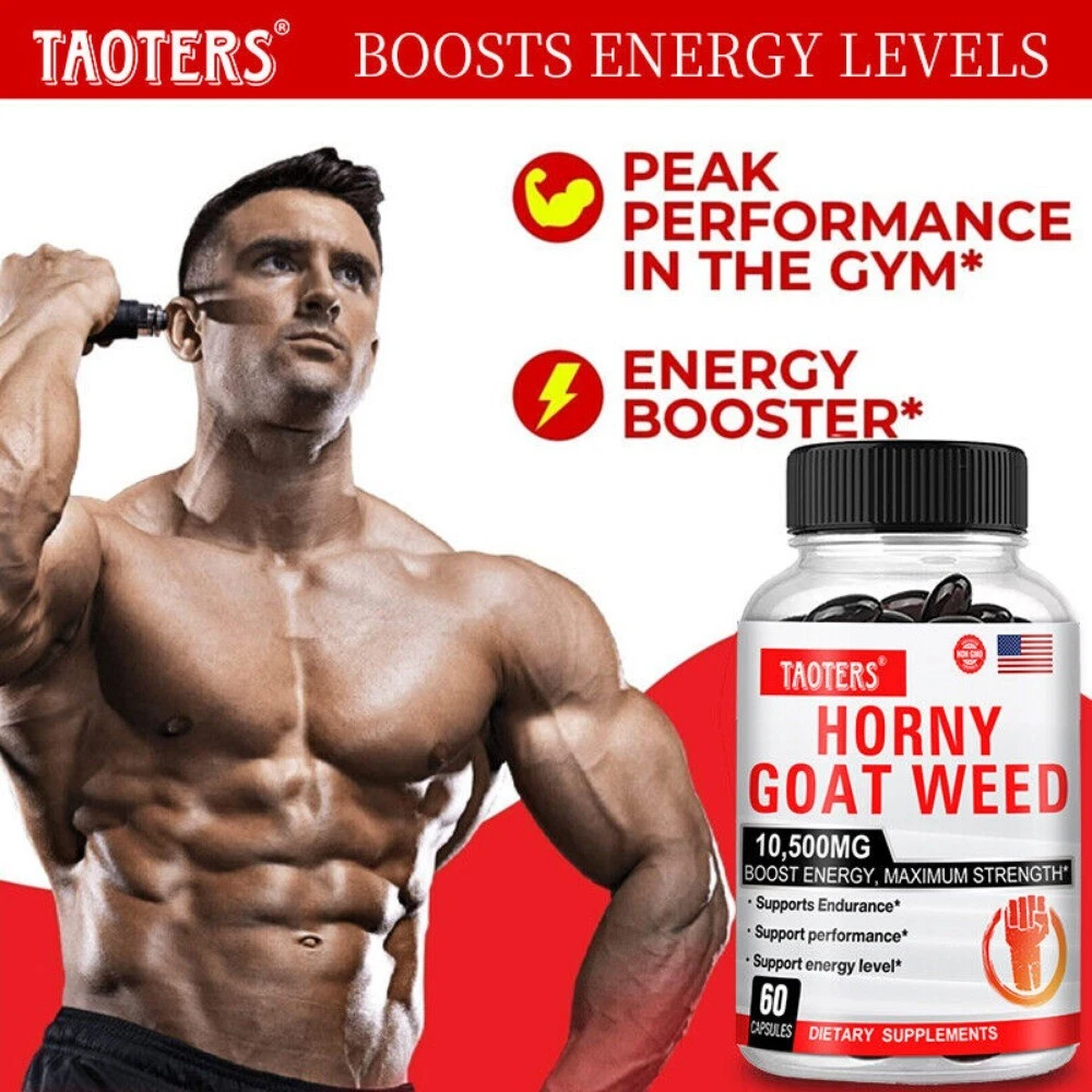 Horny Goat Weed 60 Capsules Maximum Strength 10500mg, Boost Energy & Endurance