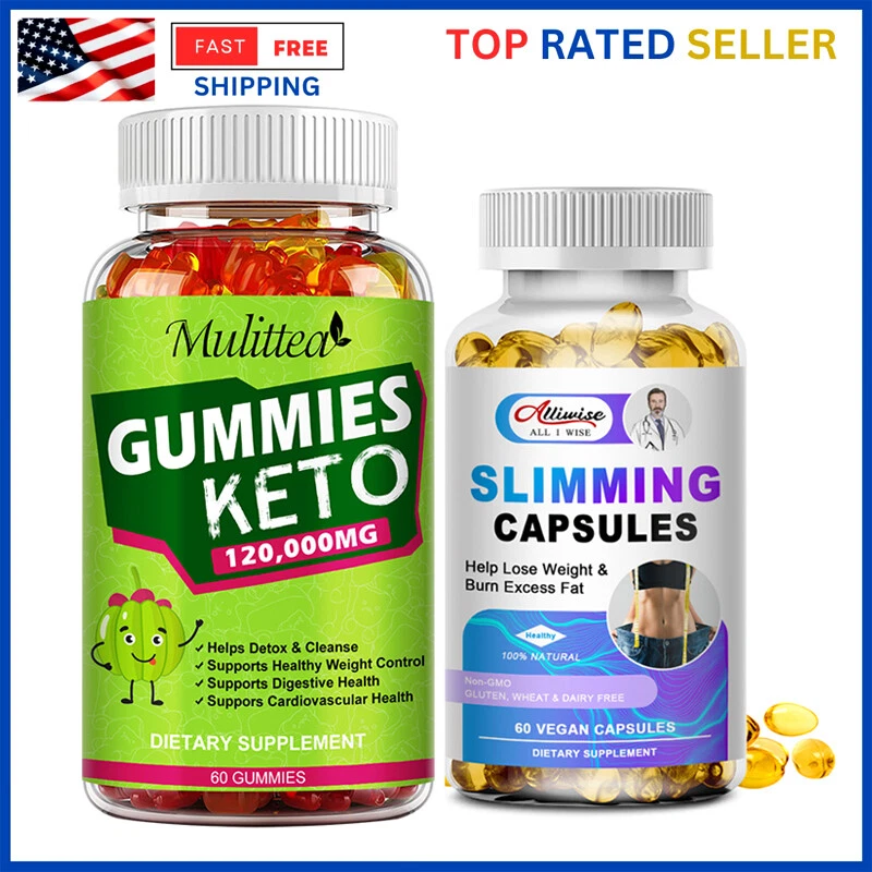 Keto ACV Gummies Weight Loss Fat Burner Appetite Suppressant Slimming Capsules