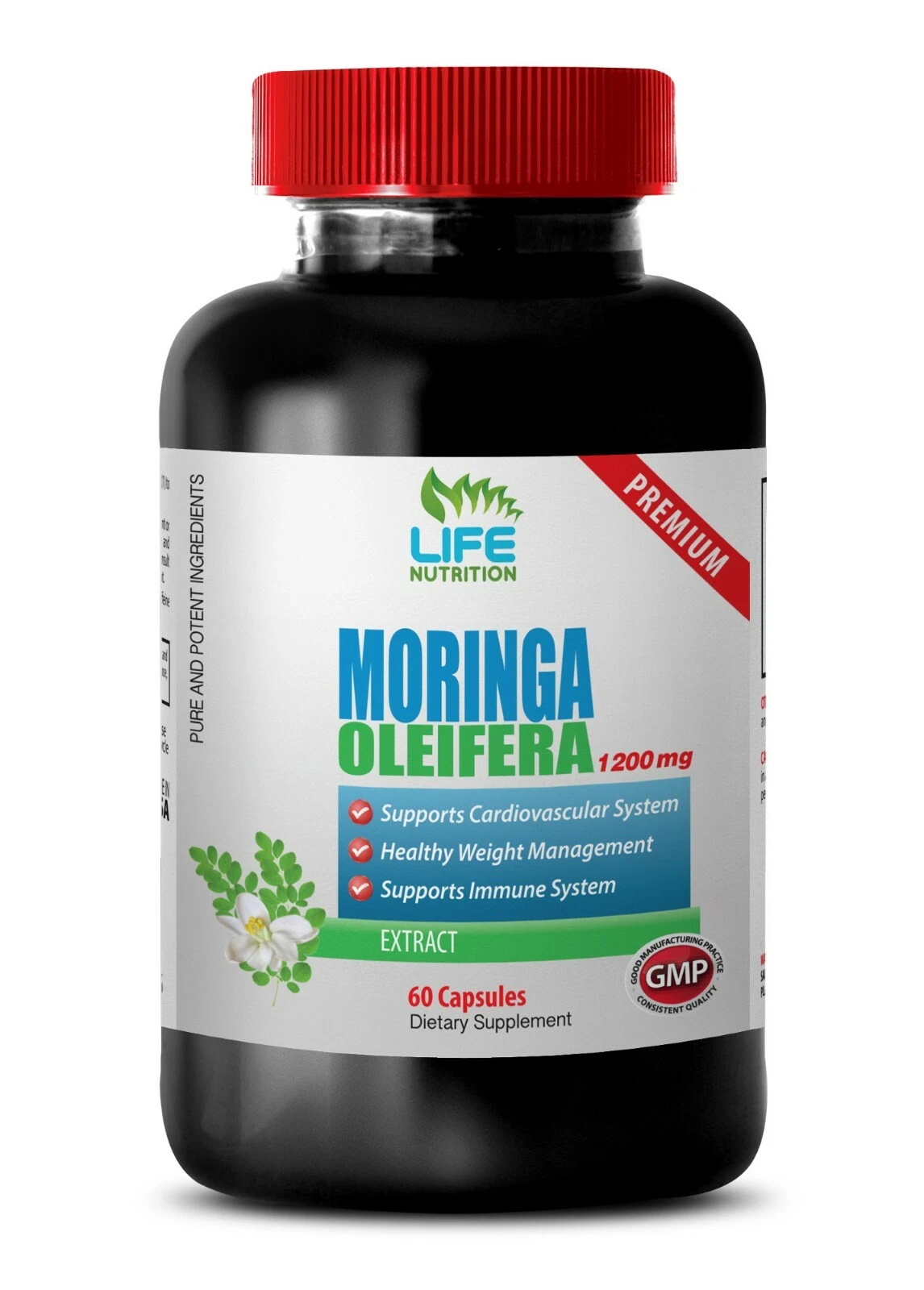 antioxidant supplement - MORINGA OLEIFERA 1200mg - liver detox pills 1 Bottle