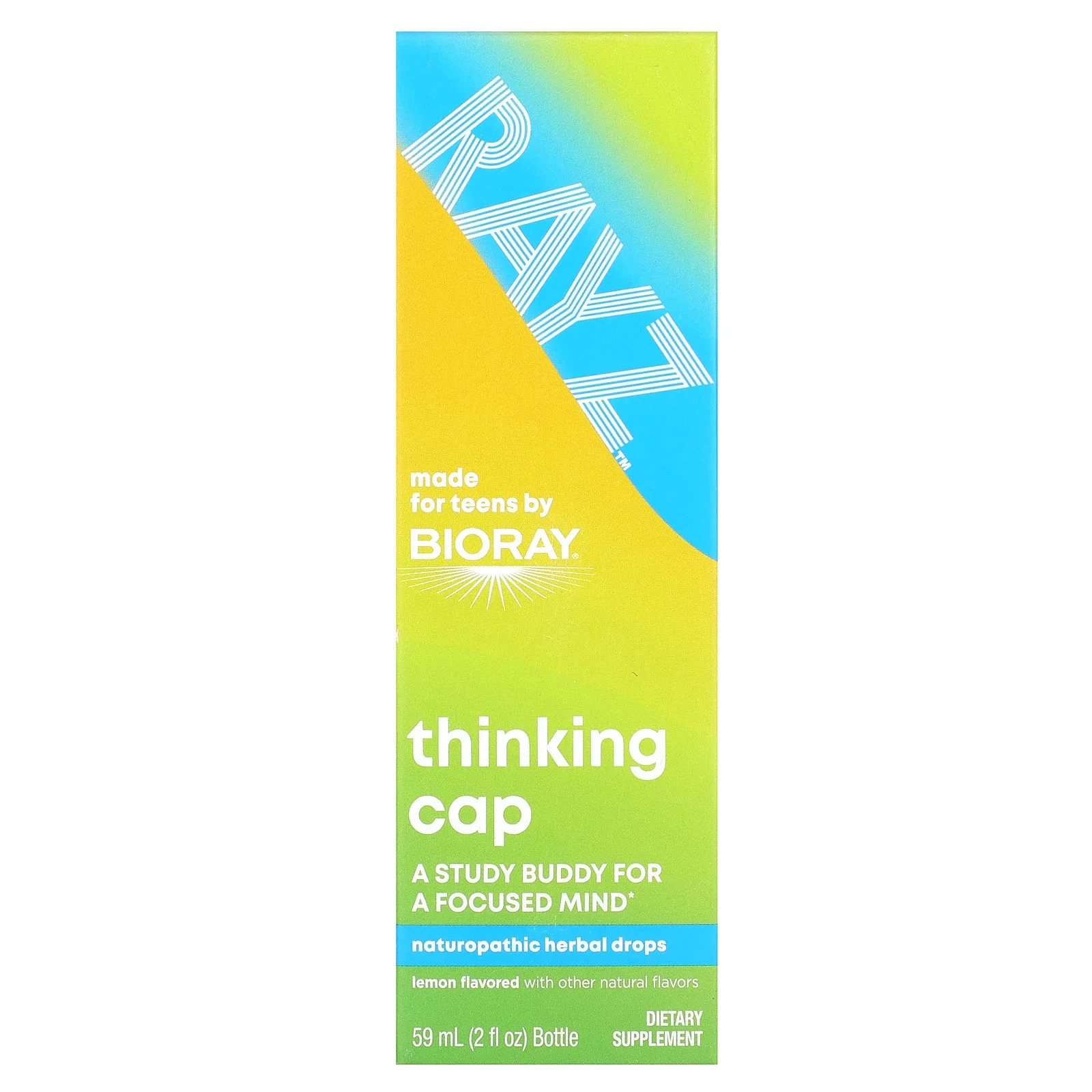 Rayz, Thinking Cap, Naturopathic Herbal Drops, Lemon, 2 fl oz (59 ml)