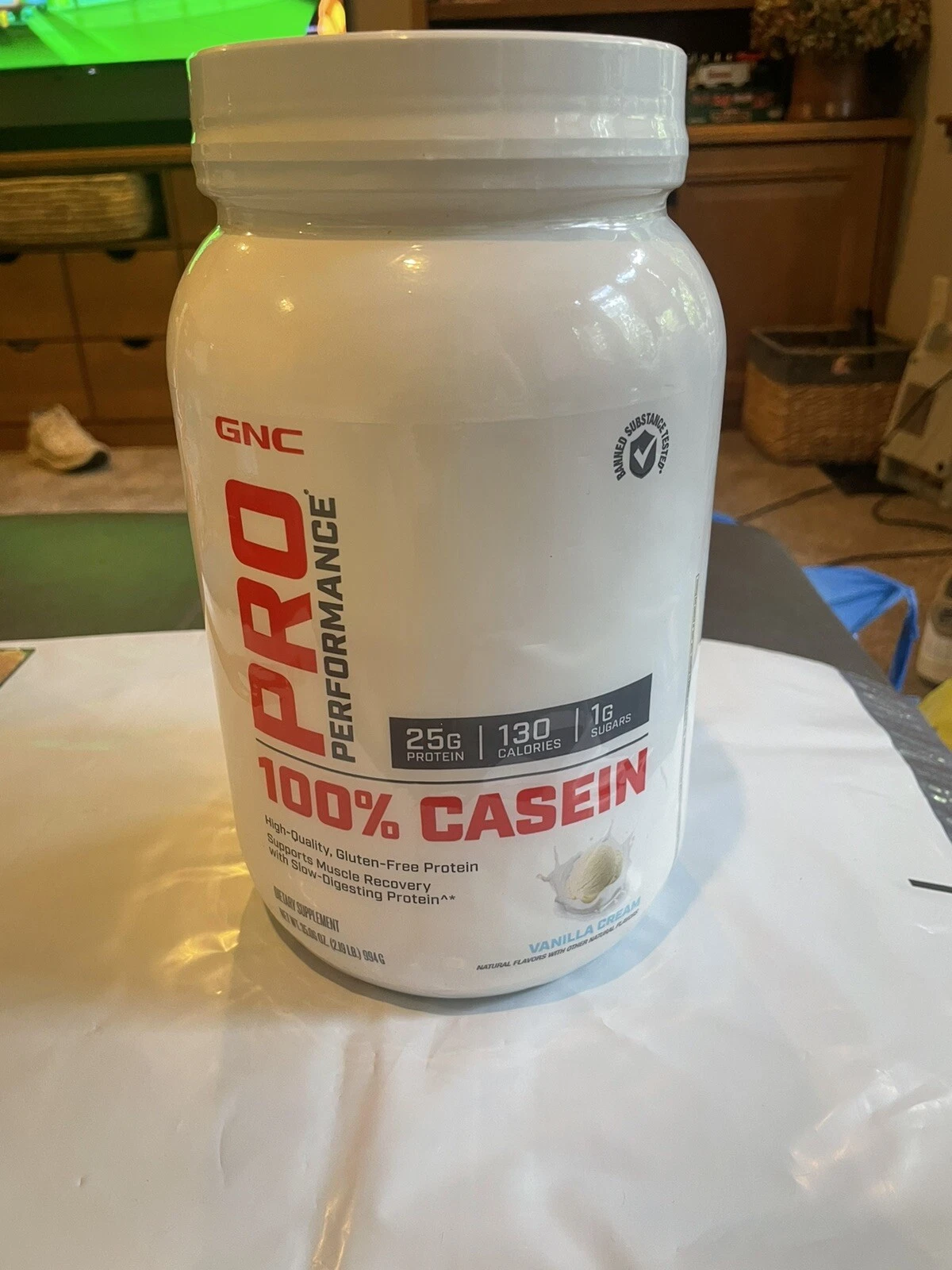 GNC PRO PERFORMANCE 100% CASEIN PROTEIN, VANILLA CREAM, 2.19 LB