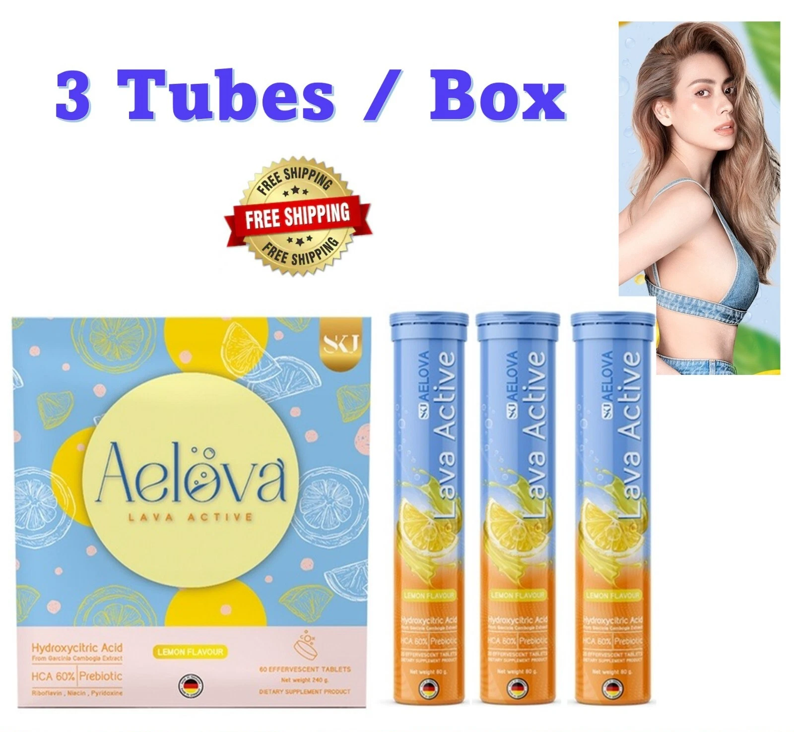 Aelova Lava Active Diet Supplement Weight Control Slim Effervescent Tablet 1 BOX