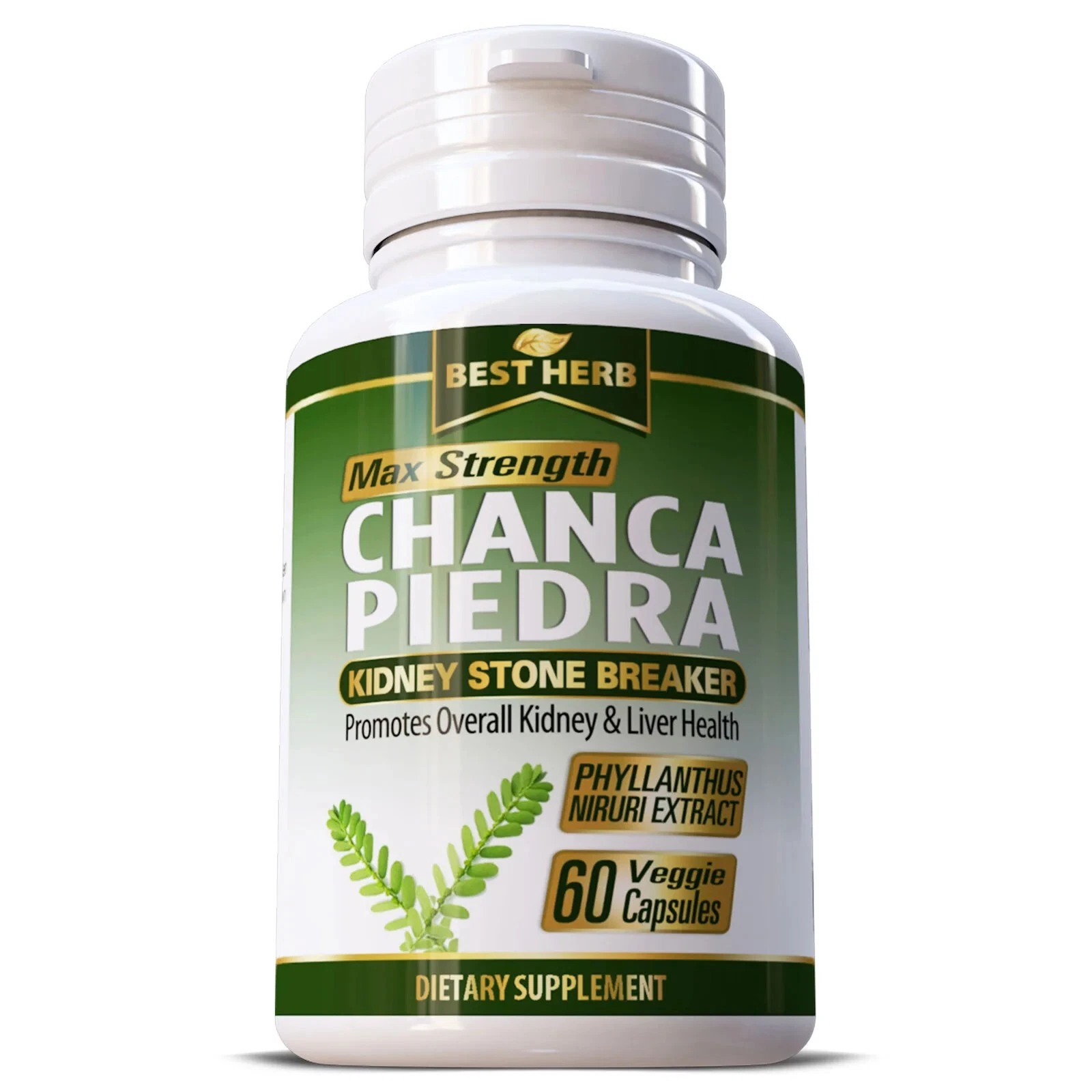 Chanca Piedra 1000mg 60 Capsules Stone Breaker Liver and Kidney Support Pills