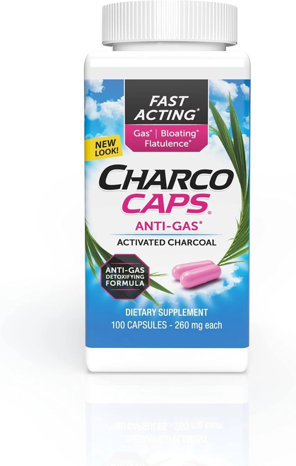 CharcoCaps Anti-Gas Formula Capsules 100 ea (Pack Of 4 Bottles)