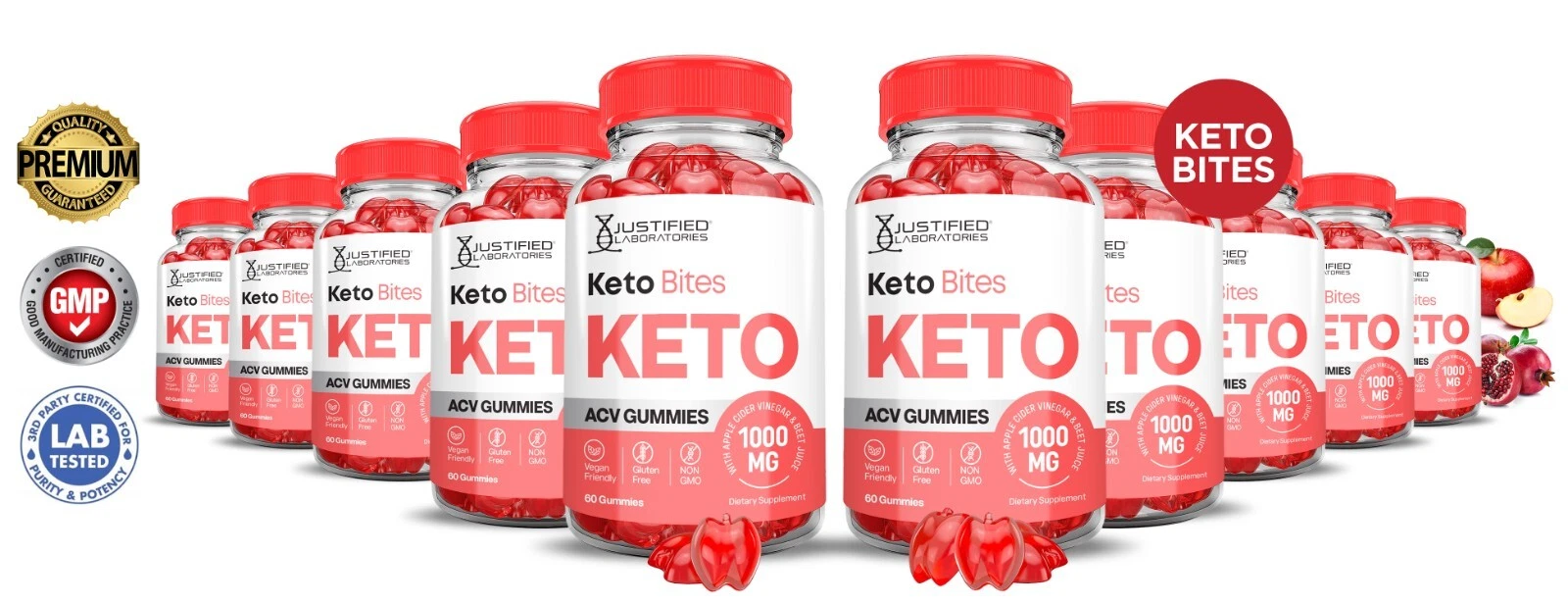 Keto Bites ACV Gummies 1000MG Apple Cider Vinegar 600 Gummys