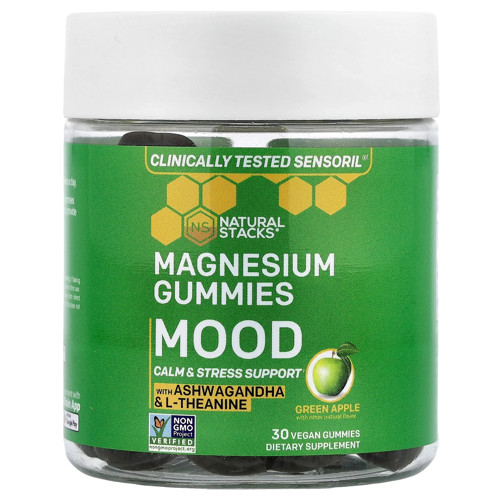 Magnesium Gummies, Mood, Green Apple, 30 Vegan Gummies
