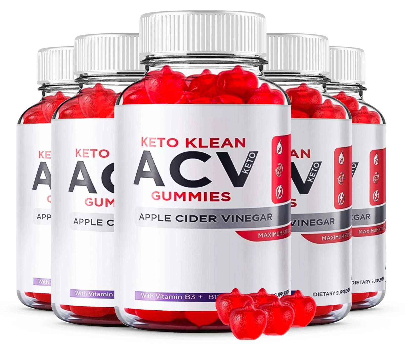 Keto Klean ACV Gummies Maximum Strength Dietary Supplements (300 Gummies) 5-Pack