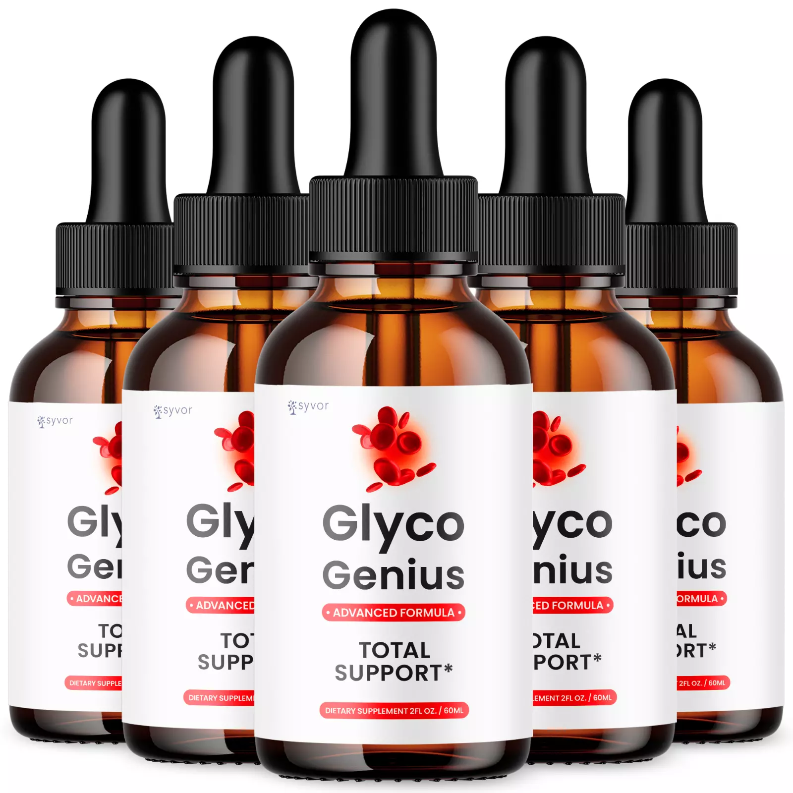 (5 Pack) Glyco Genius Blood Support Drops Advanced Vitamin Supplement 2ML