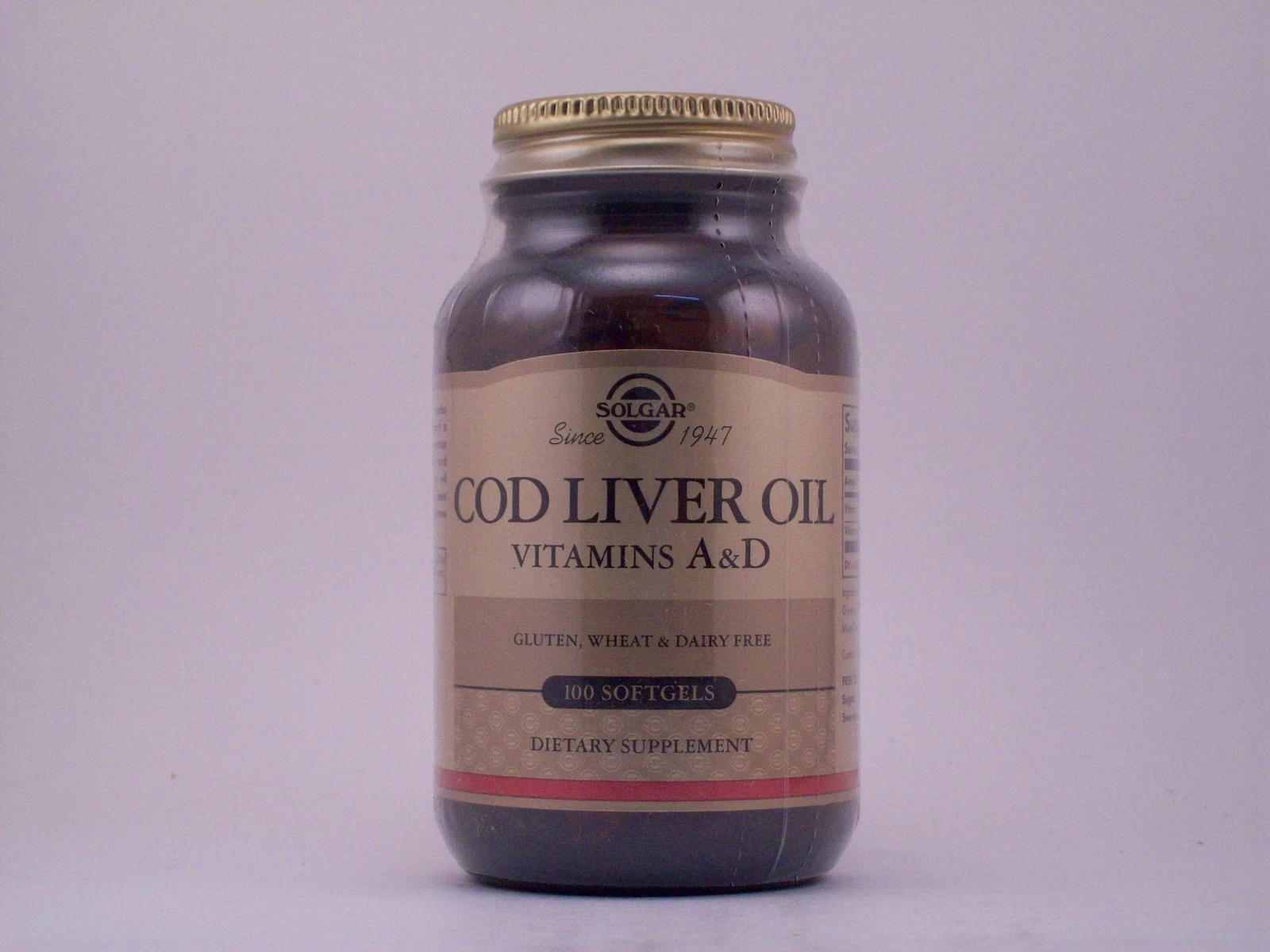 Solgar Cod Liver Oil 100 Softgels Vitamin A & D Supplement