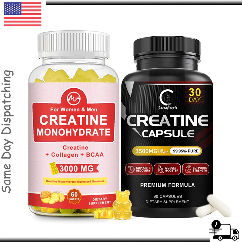Creatine Monohydrate Supplement Muscle Grow, Improve Performance and Strength