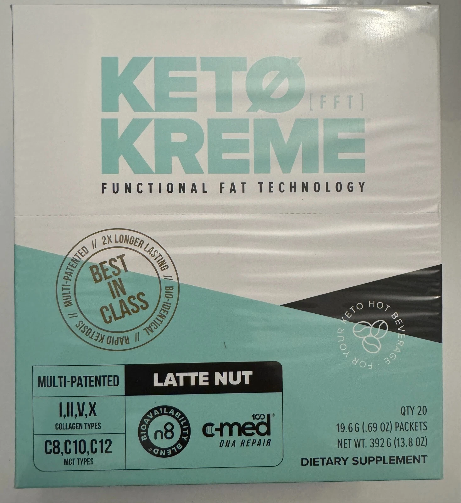 Pruvit Keto Kreme 20 Packets Flavor LATTE NUT Supplement Exp 03/ 2026