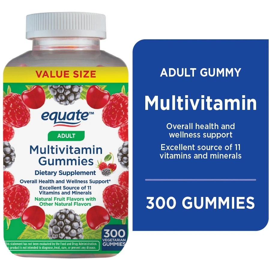 Equate Multivitamin Gummies for General Health, Natural Fruit, 300 Count