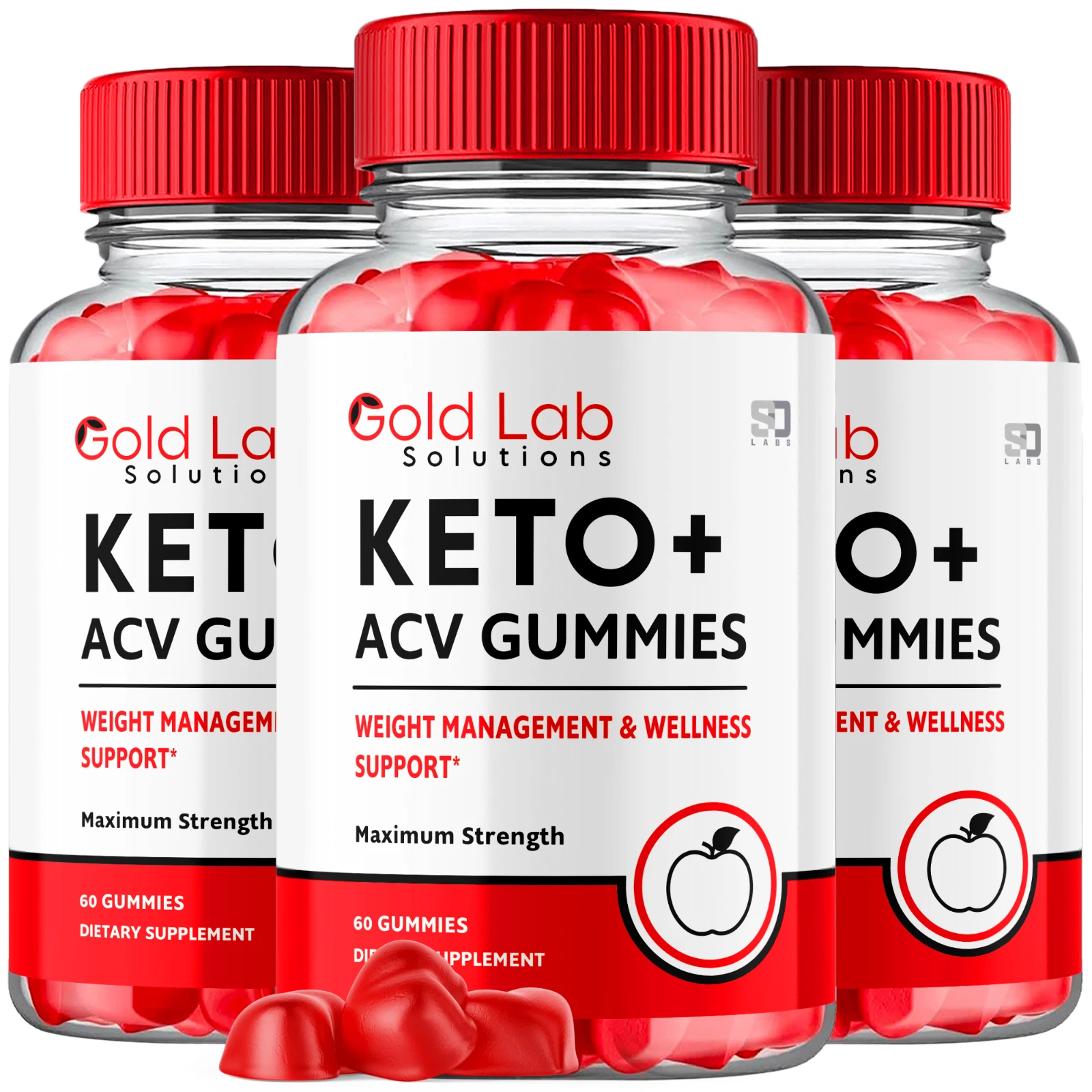 Gold Lab Solutions Keto+ACV Gummies Weight Loss and Wellness Support (3 Pack)