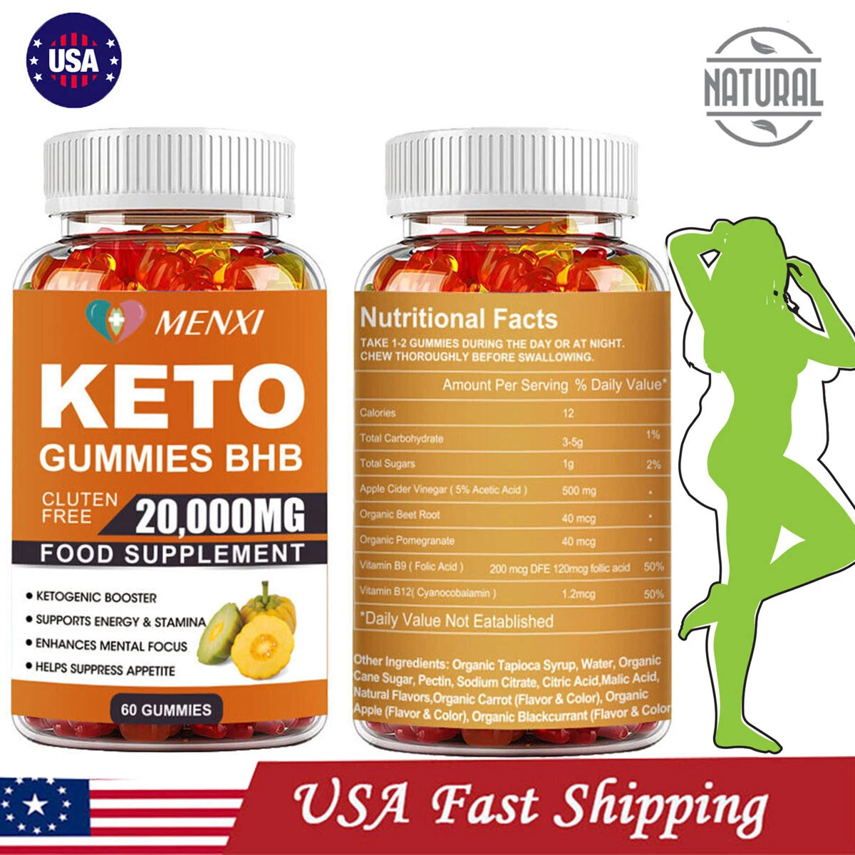 Leptin Burn for Women Diet Gummies that work fast for women Appetite Suppressant