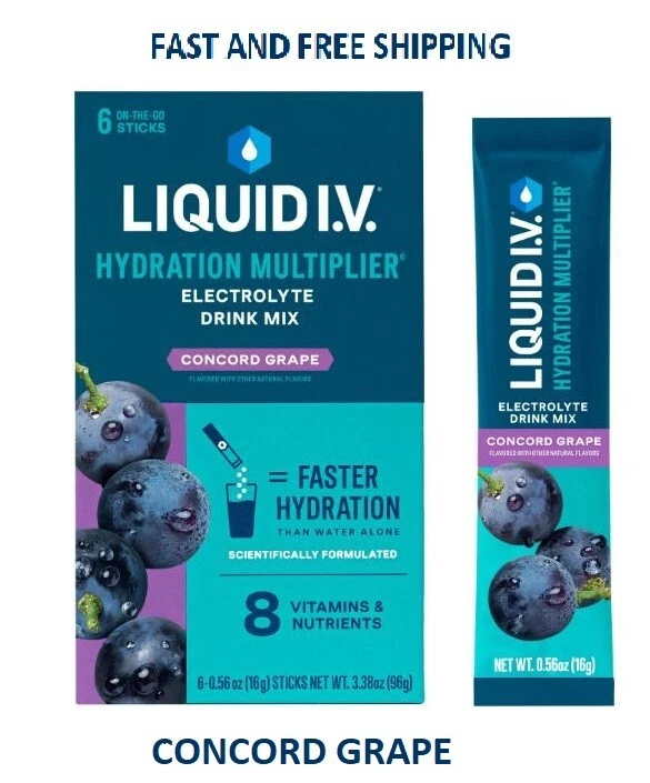 Liquid I.V.® Concord Grape Hydration Multiplier® Powdered Electrolyte Drink Mix,
