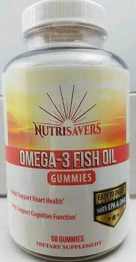 OMEGA 3 FISH OIL GUMMIES EPA DHA HEART HEALTH COGNITION FREE SHIPPING
