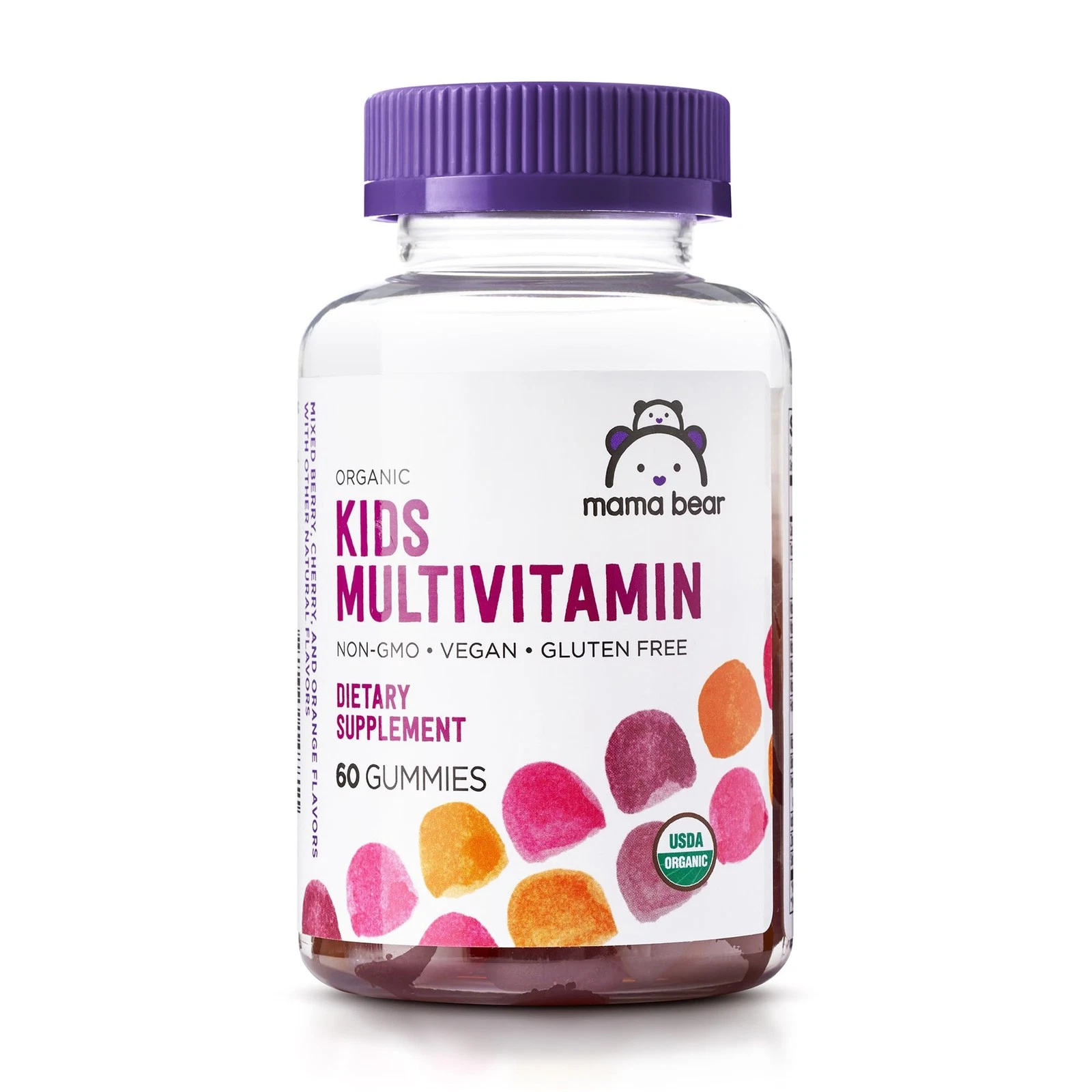 Amazon Brand - Mama Bear Organic Kids Multivitamin, 60 Gummies, 1 Month Supply (