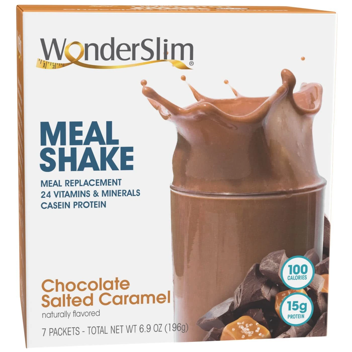 WonderSlim Meal Replacement Shake Chocolate Salted Caramel 15g Protein 24 Vit...