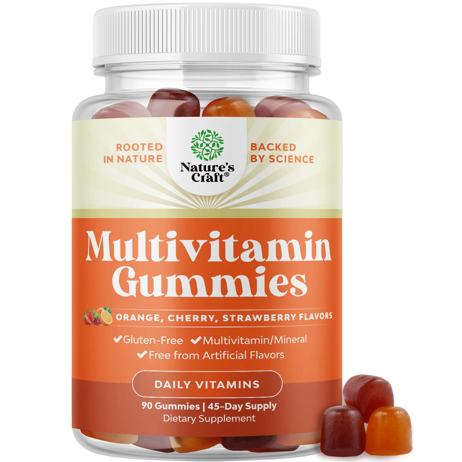 Multivitamin Gummies for Adults Halal with B12 Biotin Gelatin-Free Non-GMO 90ct