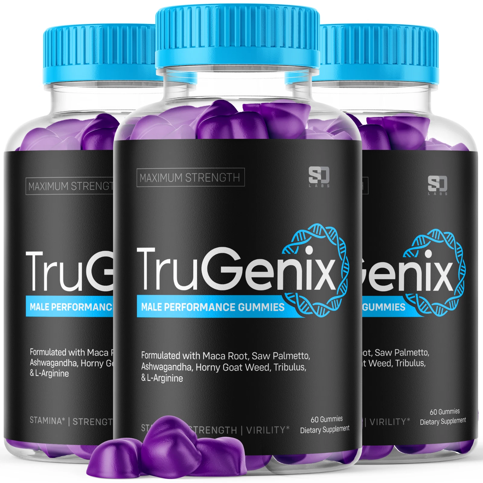 (3 Pack) TruGenix Gummies For Men - Advanced Formula Vitamin Supplement 180 Gums