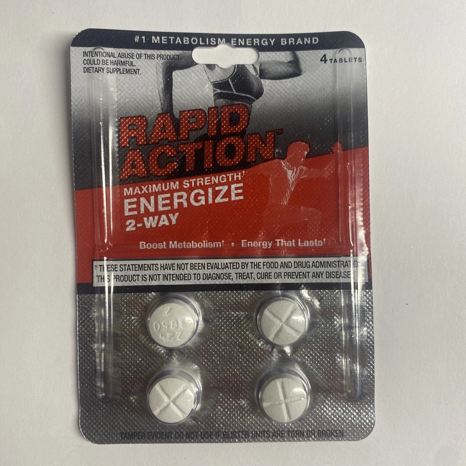 Rapid Action 2 Way Energy Boost Metabolism 10 Packs 40 Pills FREE SHIP