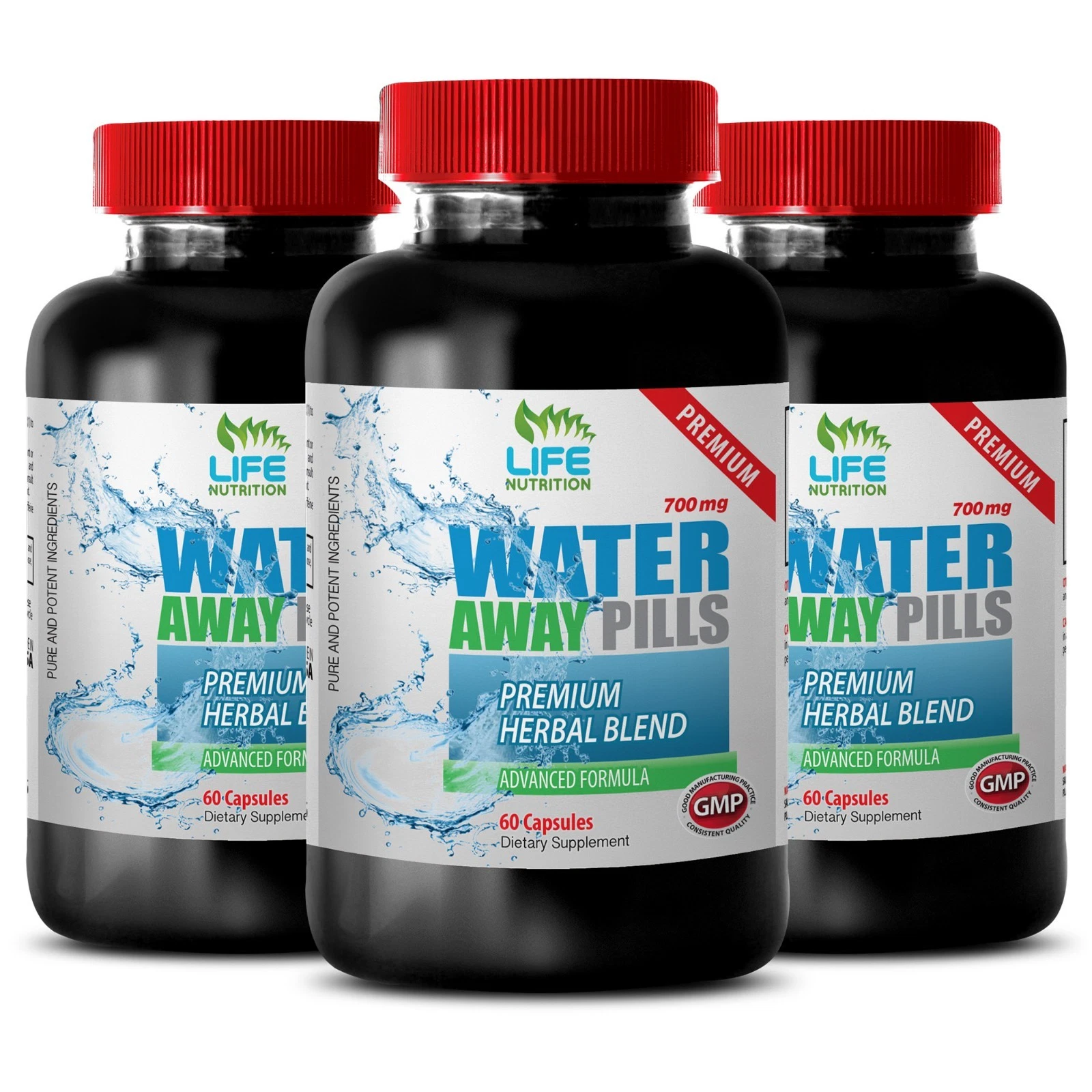vitamin b diuretic - WATER AWAY PILLS 700mg 3 Bottles - heart health supplement