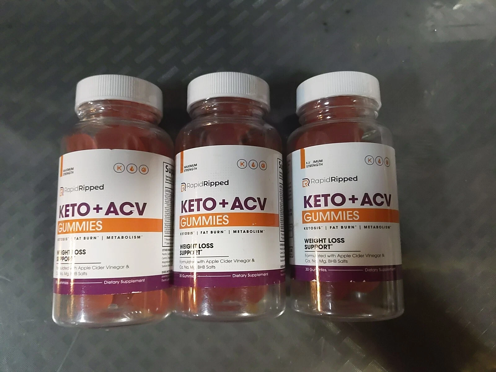 3 Pks Rapid Ripped Keto + ACV Weight Loss Support 30 Gummies Each Exp 04/26 #Z11
