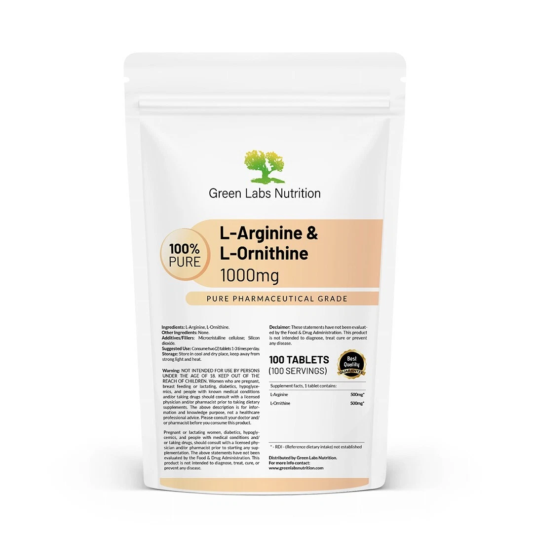 L-Arginine + L-Ornithine 1000mg Tab – Performance, Endurance & Recovery Support