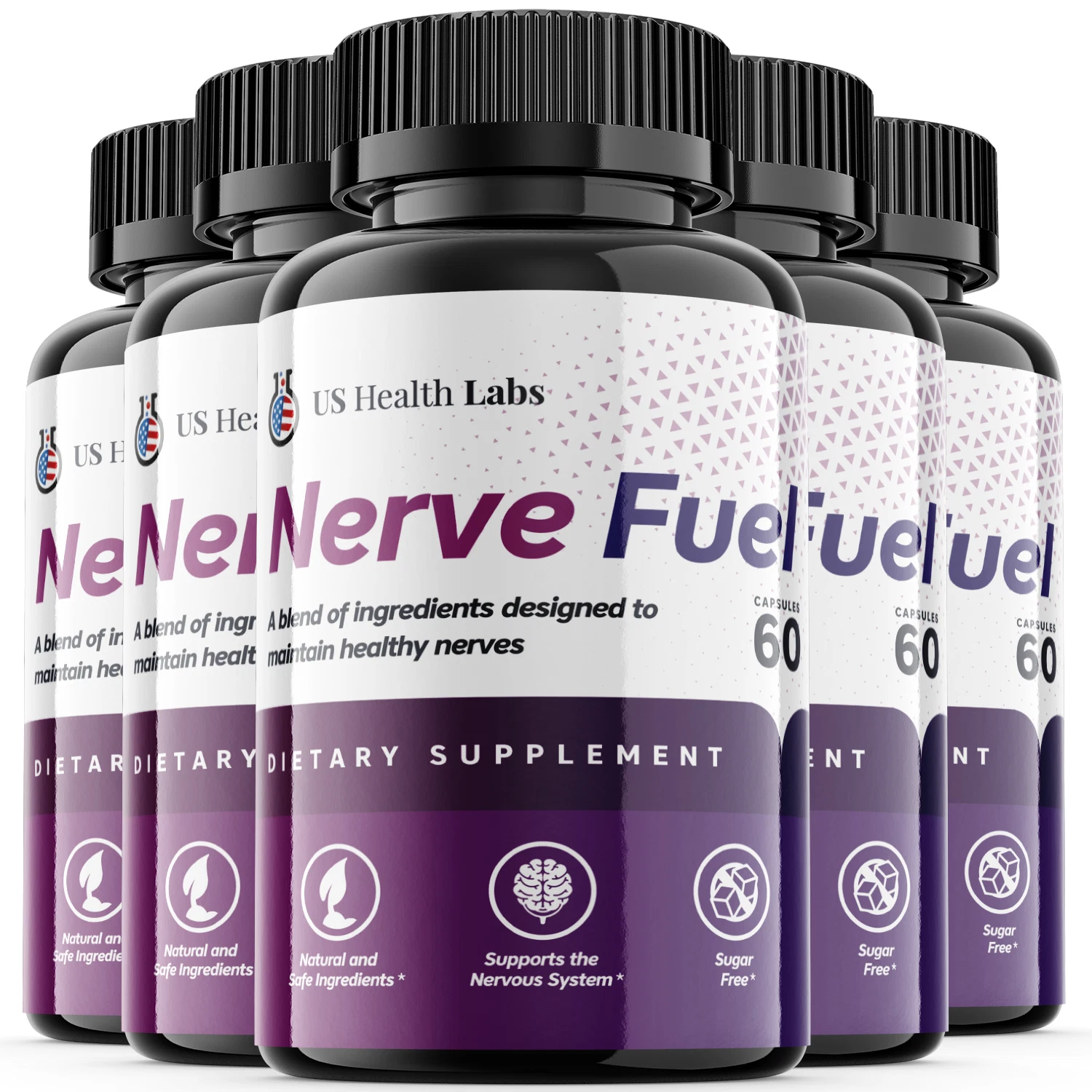 (5 Pack) Nerve Fuel Capsules for Nerve Health Nerve Pain Support (300 Capsules)