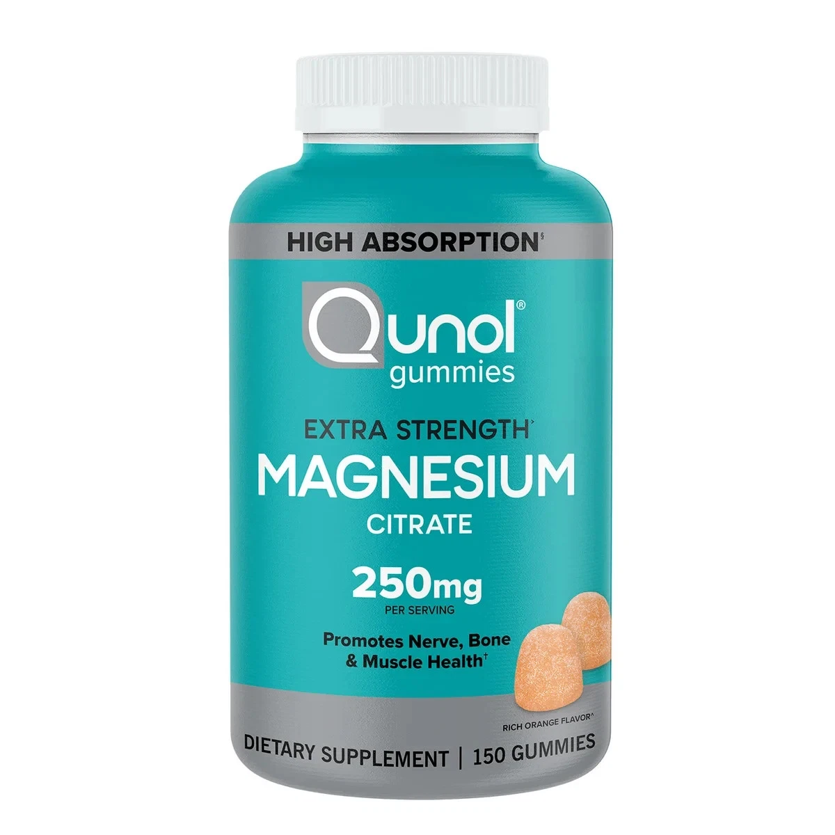 Qunol Magnesium Citrate Extra Strength 250 mg, 150 Gummies