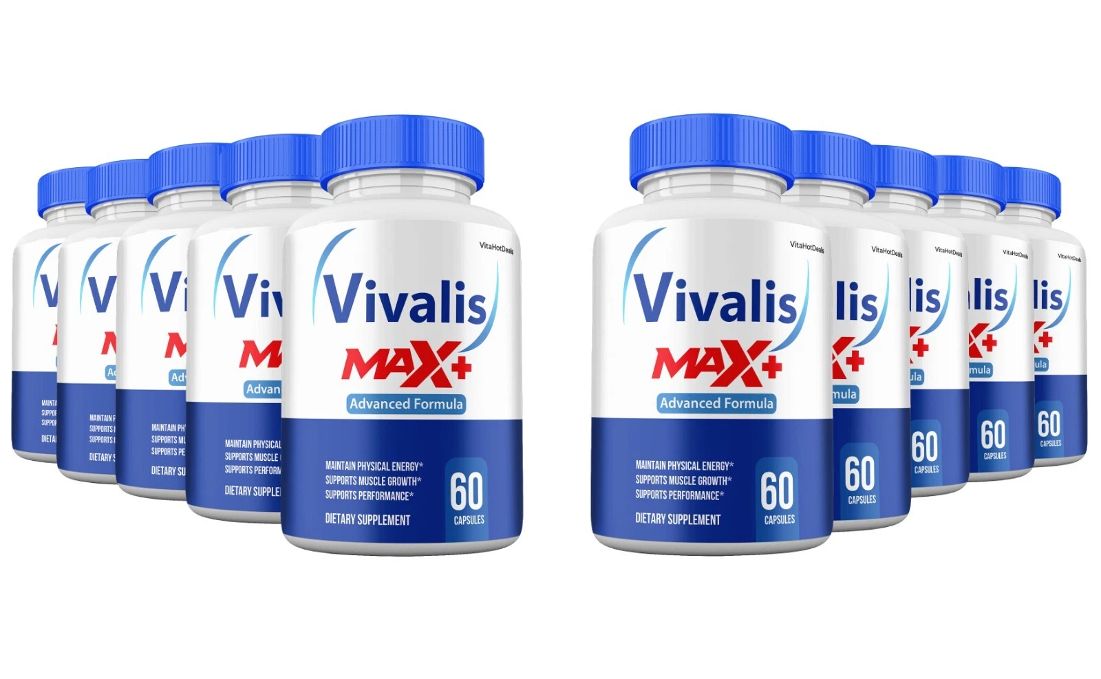 Vivalis Max+ Supplement For Men, Maximum Strength, Vivalis Max + Pills (10 pack)