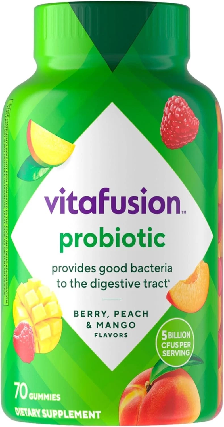 Natural Fruit Flavor Probiotic Digestive Tract Gummy Supplement (70pk)