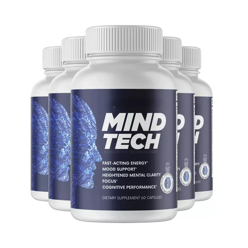 Mind Tech Mental Focus Memory Support Dietary Supplement (300 Capsules) 5-Pack