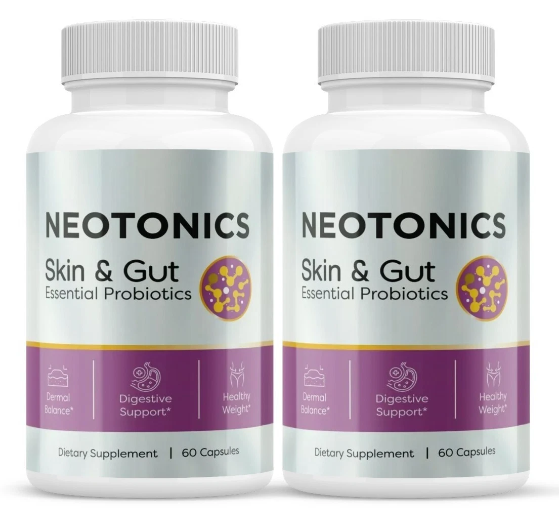 ( 2 Pack ) Neotonics Skin & Gut Probiotic Pills, Neotonics Skin Gut Heath Pills