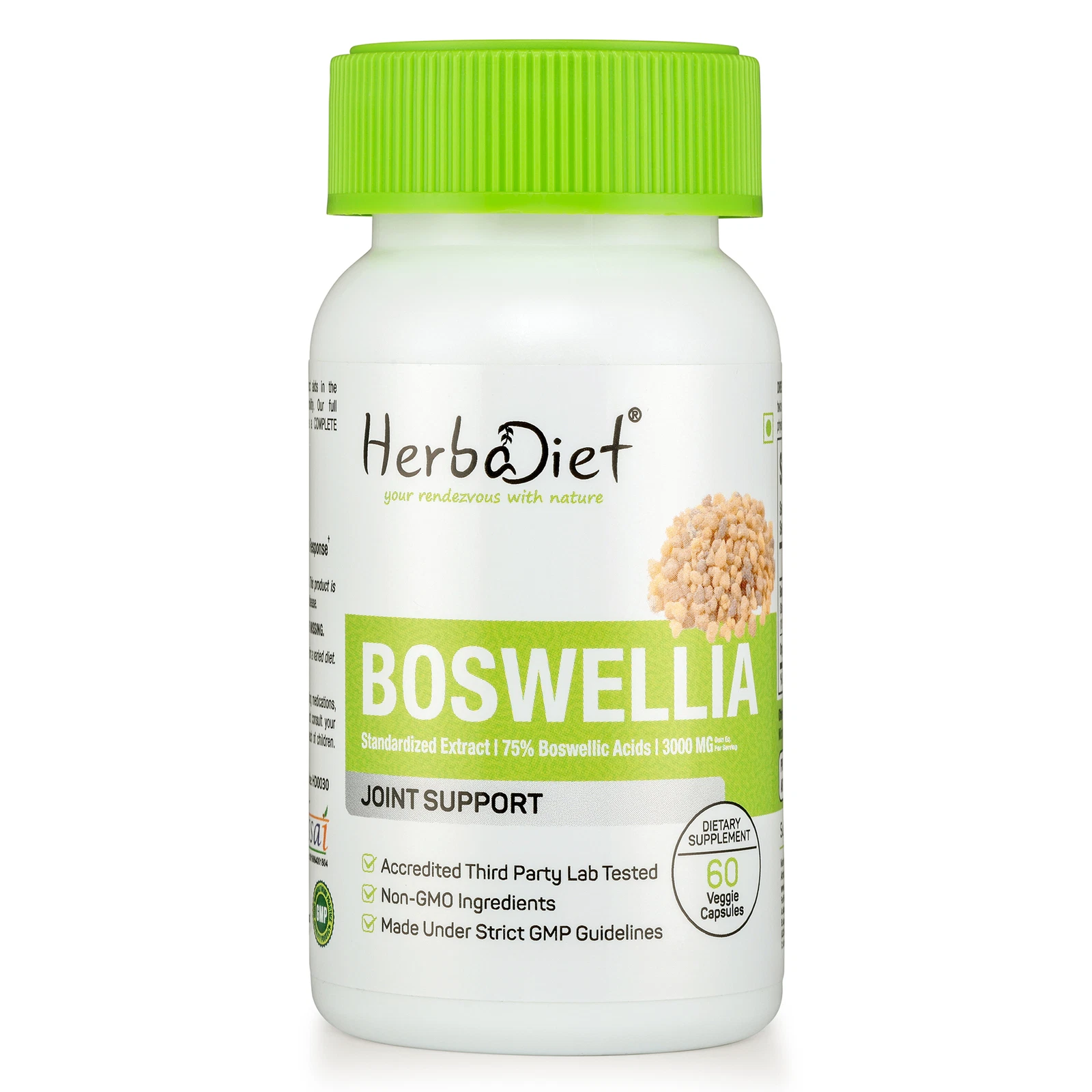 Boswellia Serrata Extract Capsules 75% POTENT Full Spectrum 300mg Joint Support