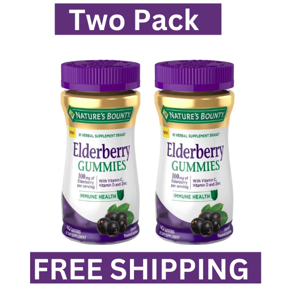 Nature's Bounty Elderberry, 40 Gummies total 80 Counts Free shipping.
