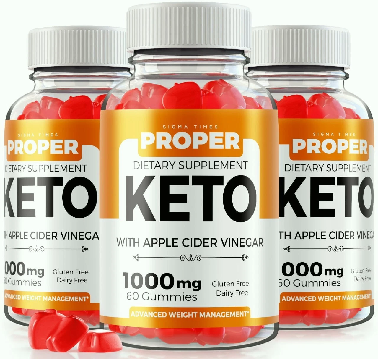 (3 Pack) Proper Keto ACV Weight Loss Gummies to Aid Rapid Fat Burning & Energy