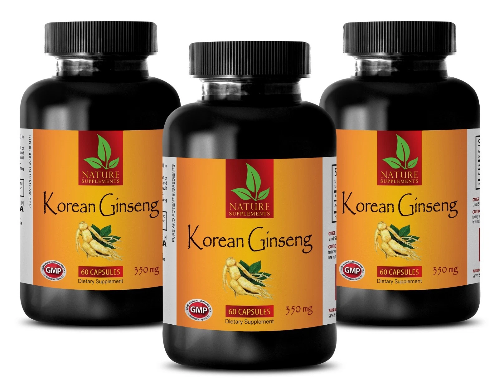 Ginseng Root Extract Powder 350 MG - Energy Booster (3 Bottles 180 Capsules) SE