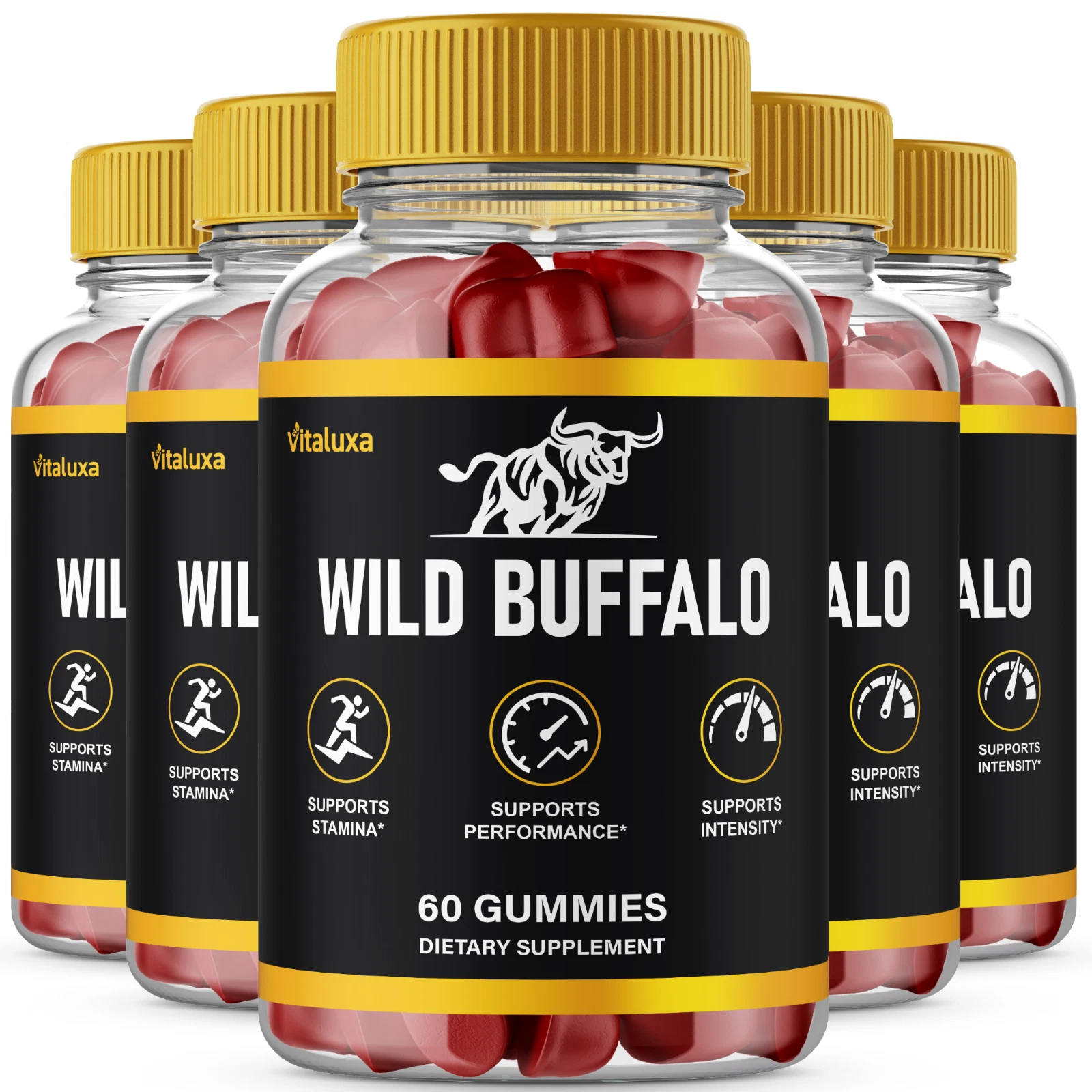 (5 Pack) Wild Buffalo Male Gummies, WildBuffalo Performance Gummy (300 Gummies)