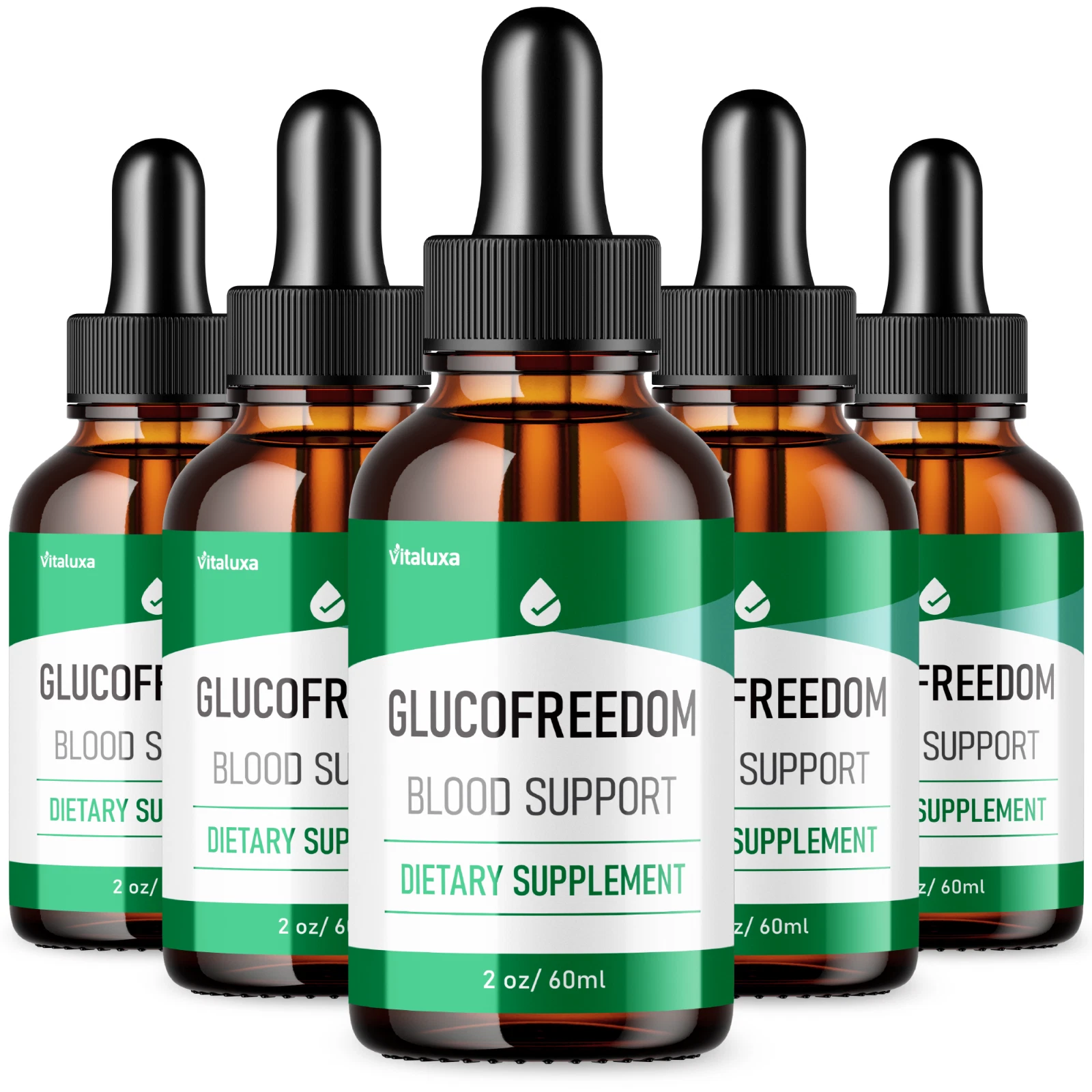 (5 Pack) GlucoFreedom Blood Support Supplement GlucoFreedom Liquid Drops (10 oz)