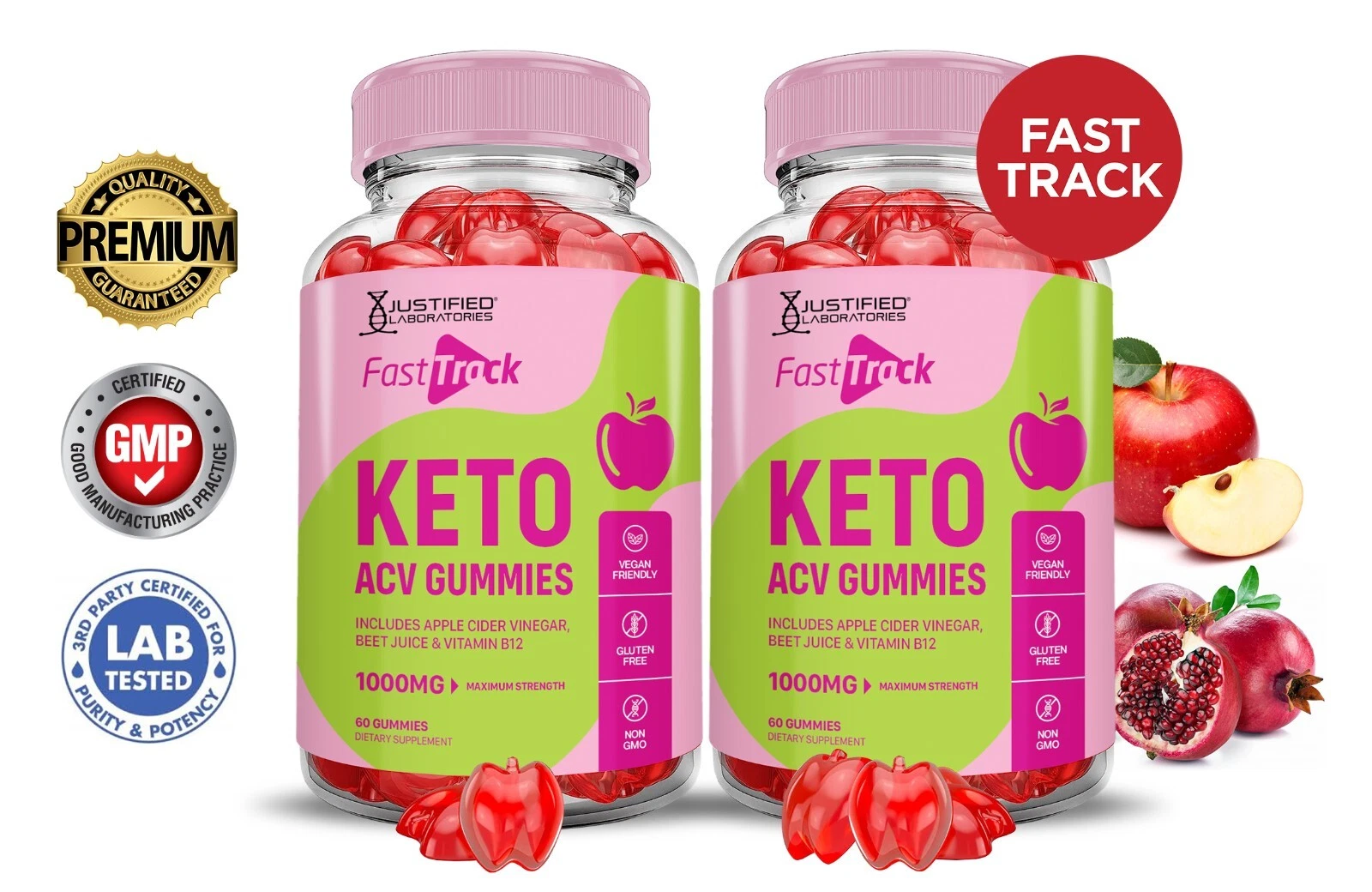 Fast Track Keto ACV Gummies 1000MG Apple Cider Vinegar 120 Gummys